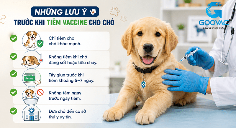 Những lưu ý trước khi tiêm vaccine cho chó