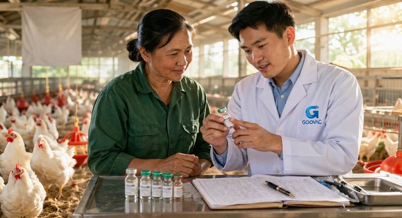 tiêm vaccine cho gà