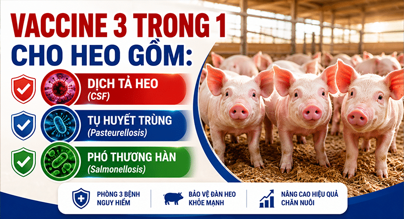 Vaccine 3 trong 1 cho heo gồm những bệnh gì?