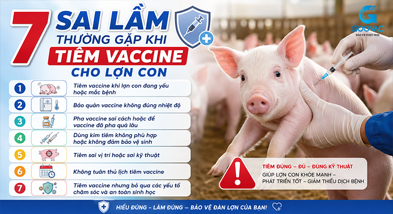 7 sai lầm thường gặp khi tiêm vaccine cho lợn con