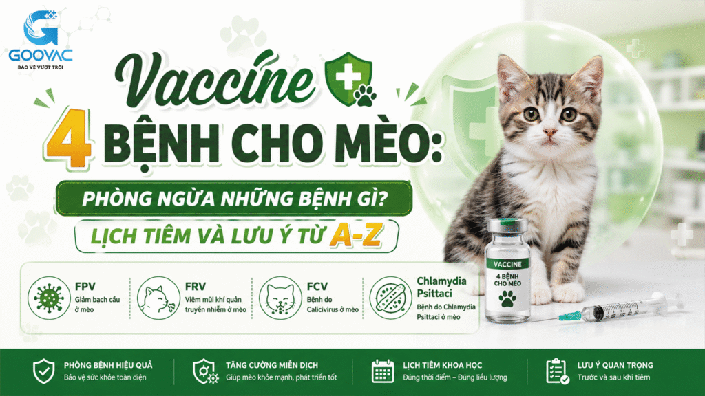 Vaccine 4 bệnh cho mèo: Phòng ngừa những bệnh gì? Lịch tiêm và lưu ý từ A-Z