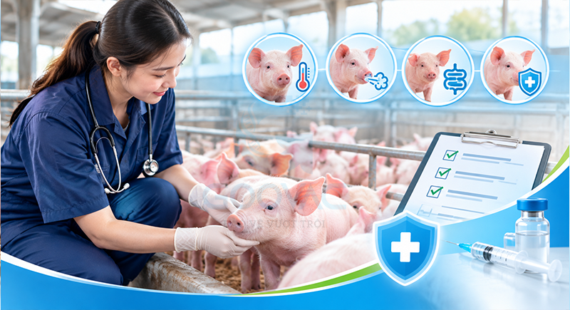 Sức khỏe đàn heo: yếu tố cần kiểm tra trước tiên