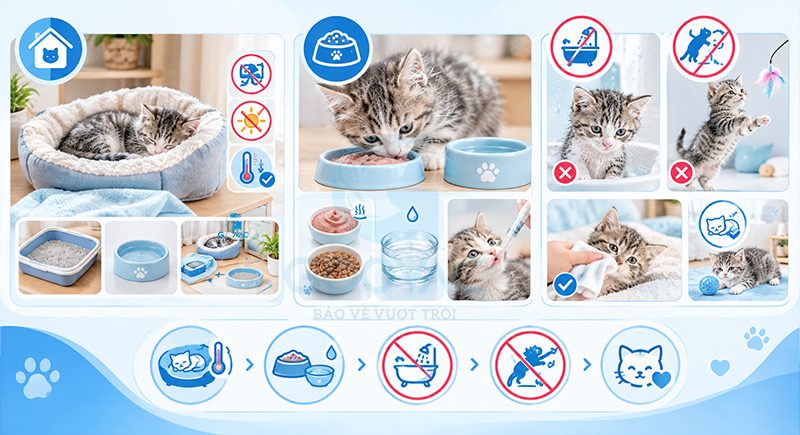 Hướng dẫn chăm sóc mèo con chi tiết tại nhà